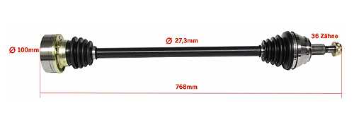 Dünne Antriebswelle Gelenkwelle rechts VW 2.0, 16V, VR6