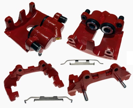 Bremssattel-Satz inkl. Bremssattelhalter rot Vorderachse für Audi TT 3.2 VR6, VW Golf 4 R32 Bremssattel-Satz inkl. Bremssattelhalter rot Vorderachse für Audi TT 3.2 VR6, VW Golf 4 R32