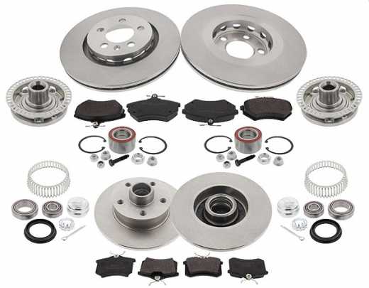 Bremsensatz Umbausatz auf Lochkreis 5x100 für VW 2.0i, 16V, G60 Corrado, Golf II, Jetta II mit ABS