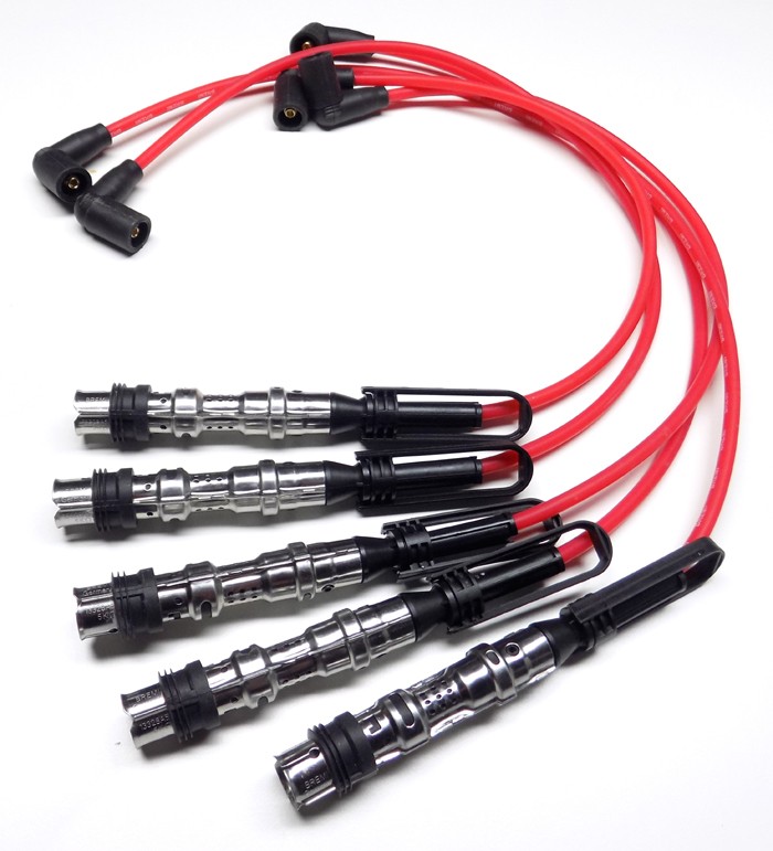 Ignition Wire Set - Red- VW Bora, Golf IV, Passat 3B / SEAT Toledo VR5, V5 Engine AGZ