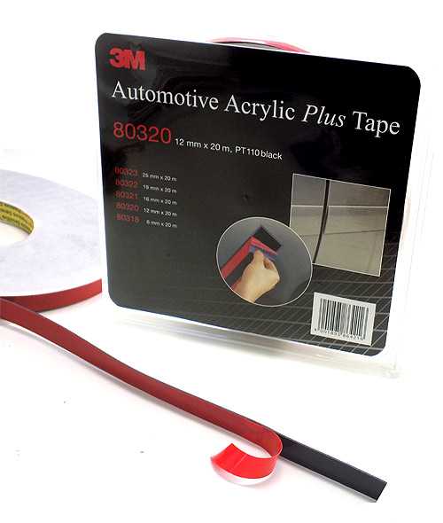 3M Acrylic Plus Tape PT1100 black double-sided 12mm x 20mt