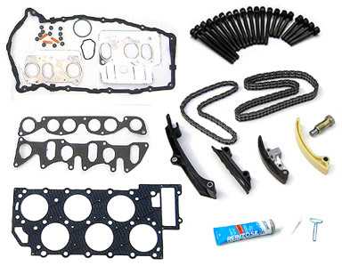 Timing Chain Kit  Simplex cylinder head gasket set - Cylinder Head Gasket Metal - VW VR6 2.8 2.9 Ford AAA ABV