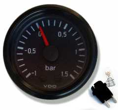 Illuminated VDO Boost Gauge -1 Bar to +1.5 Bar