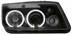 Blacked out Angel Eye E-code Headlights - VW Bora/Jetta IV
