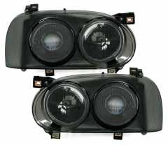 Smoke E-Code Projector Lens Headlights and Cross Hairs VW Golf III