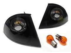 Black Clear Front Turn Signals - BMW E46 3-Series